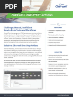 Cherwell One-Step™ Actions: Challenge: Manual, Inefficient Service Desk Tasks and Workflows