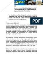 08.10.2020 Comunicado de Prensa. Megacolegios y Risaralda Profesional en La Asamblea