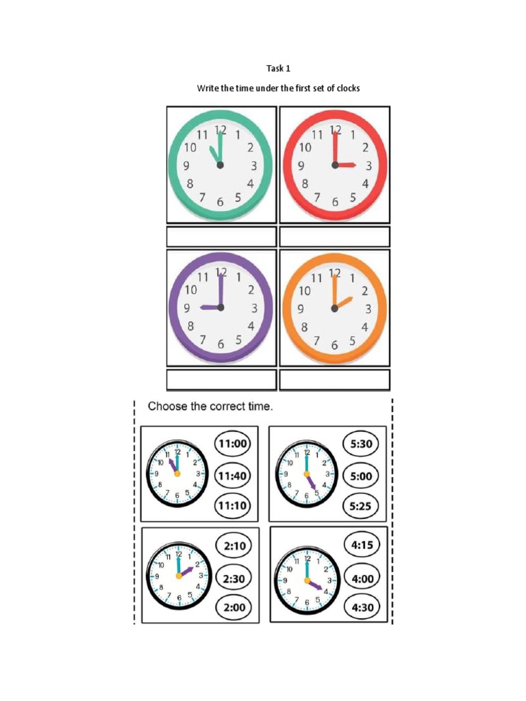 Daily Routine and Time Exercises | PDF | Language Arts & Discipline