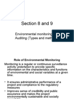 Section 8 and 9: Environmental Monitoring and Auditing (Types and Methods)