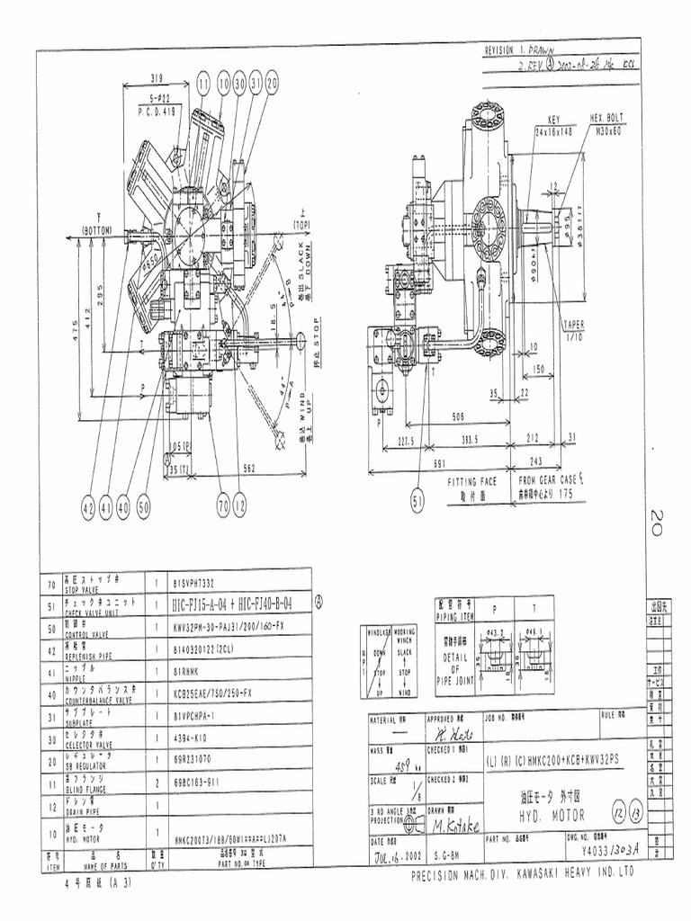 Kawasaki Hydraulic Motor HMKC200 PDF