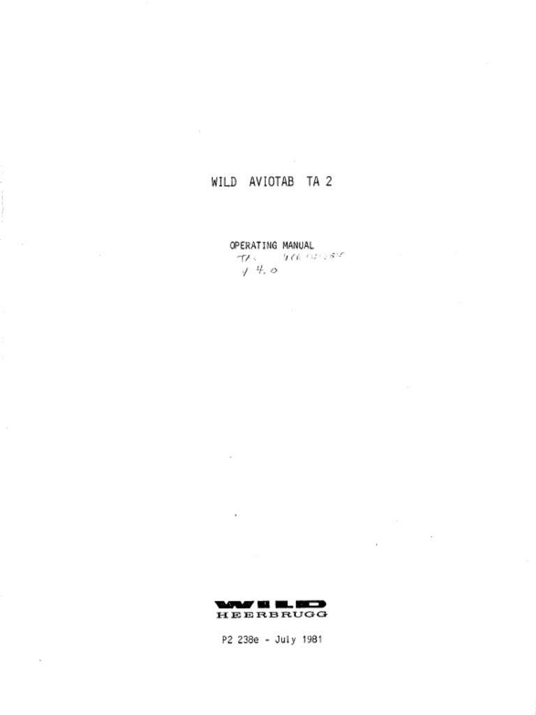 Wild TA10 Plotter | PDF
