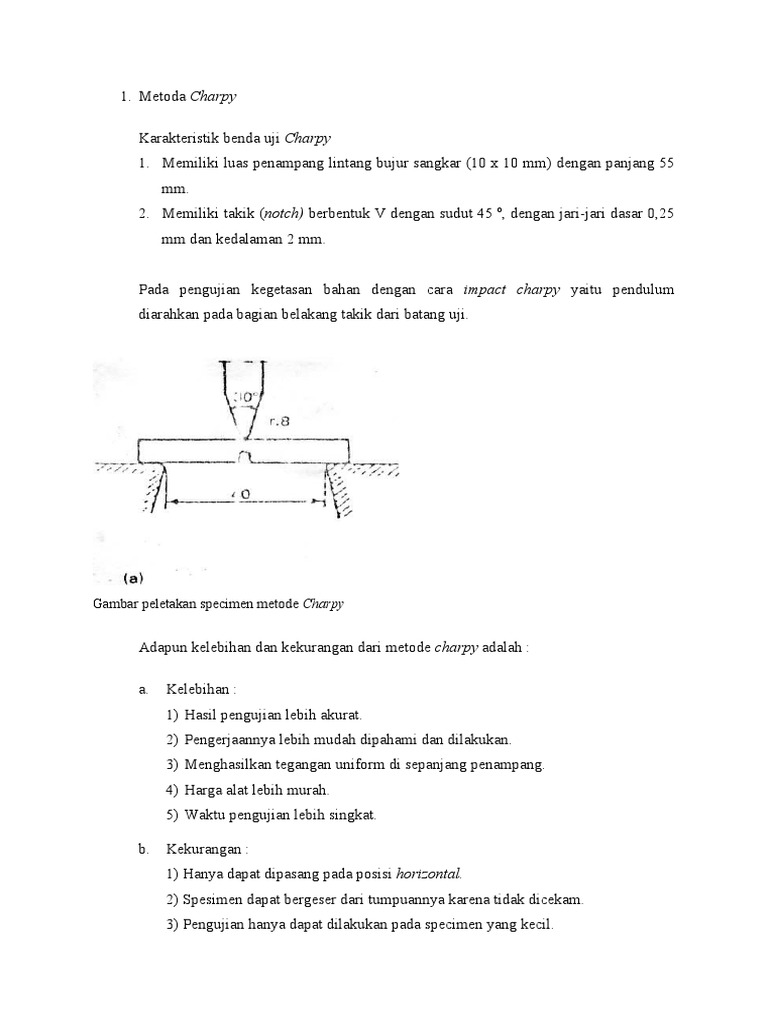 Metode Charpy: Kelebihan dan Kekurangan | PDF