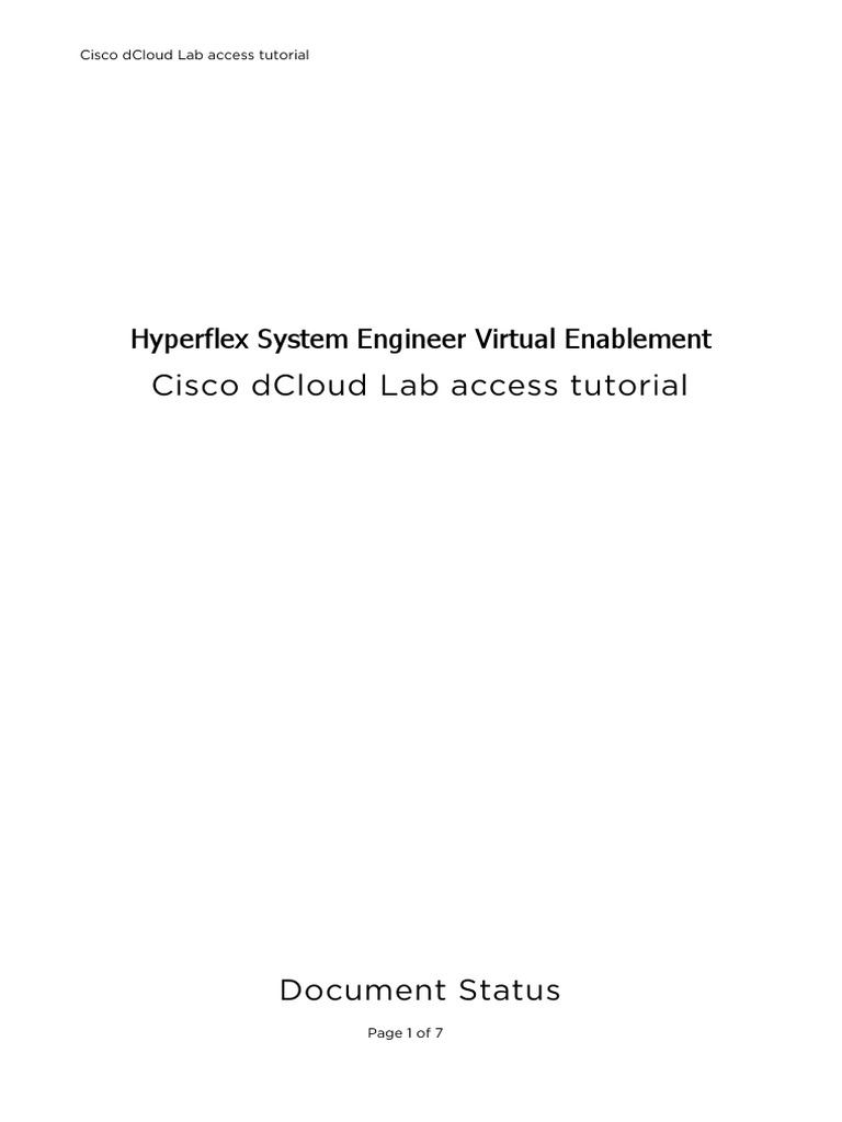 Cisco dCloud Lab Access Guide | PDF | I Cloud | Digital Technology