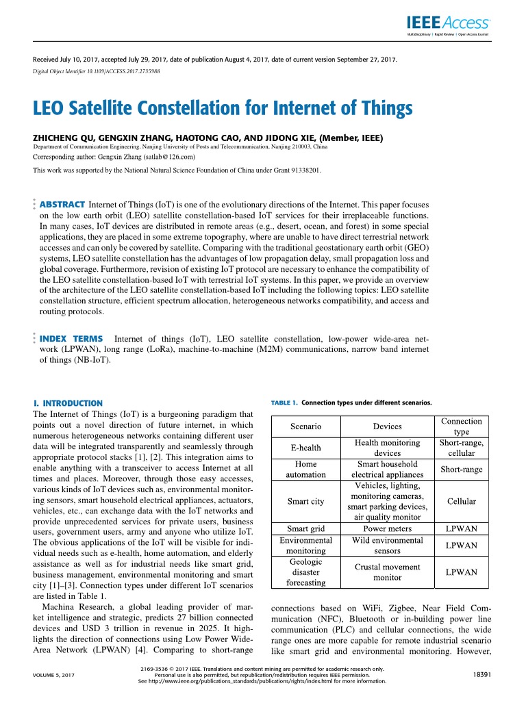 LEO Satellites for IoT Connectivity | PDF | Internet Of Things | Routing