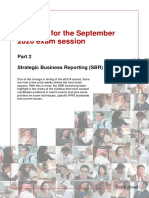 Revising For The September 2020 Exam Session: Strategic Business Reporting (SBR)