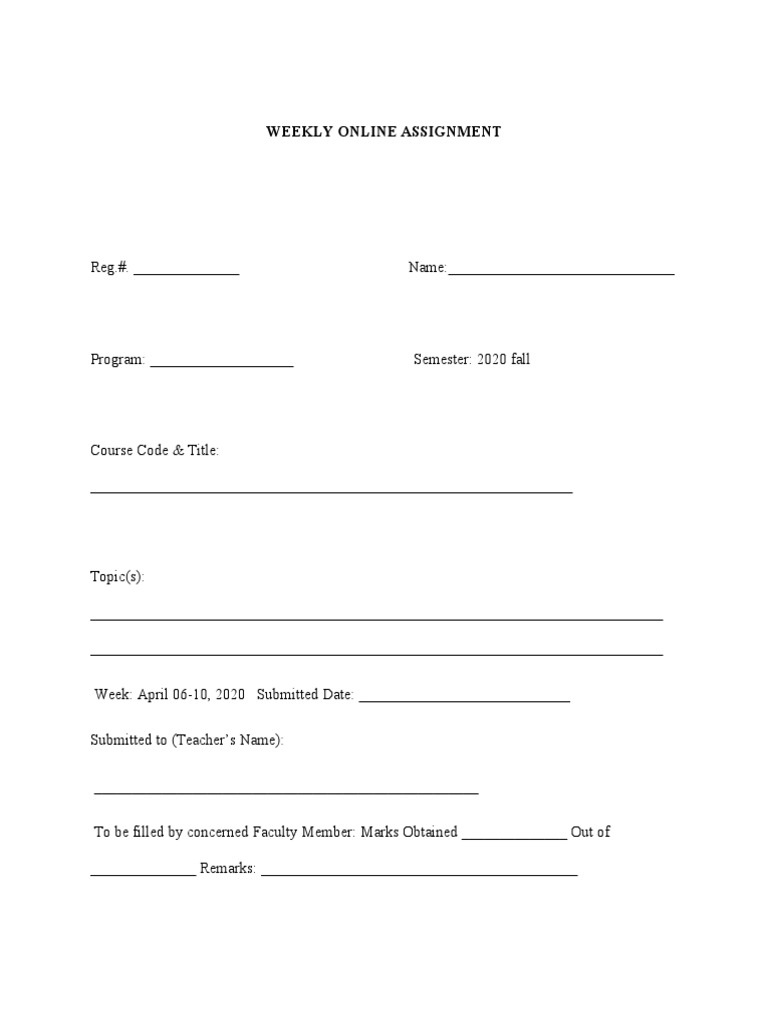 Weekly Online Assignment on Money Concepts | PDF | Social Science | Travel