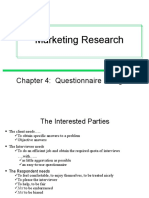 Marketing Research: Chapter 4: Questionnaire Design