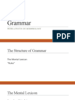 UF LIN4101 - Intro To Linguistics: Grammar