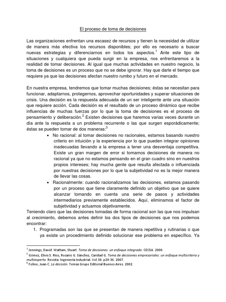 Proceso - Toma - de - Decisiones | PDF | Toma de decisiones | Ciencia ...