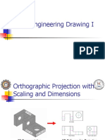 Orthographic Projection With Scaling and Dimensions Engineering Drawing