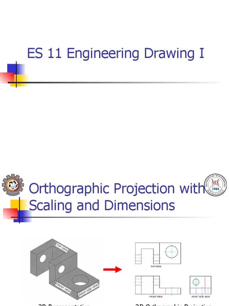 Orthographic Projection: Scaling & Dimensions | PDF | Geometry | Space