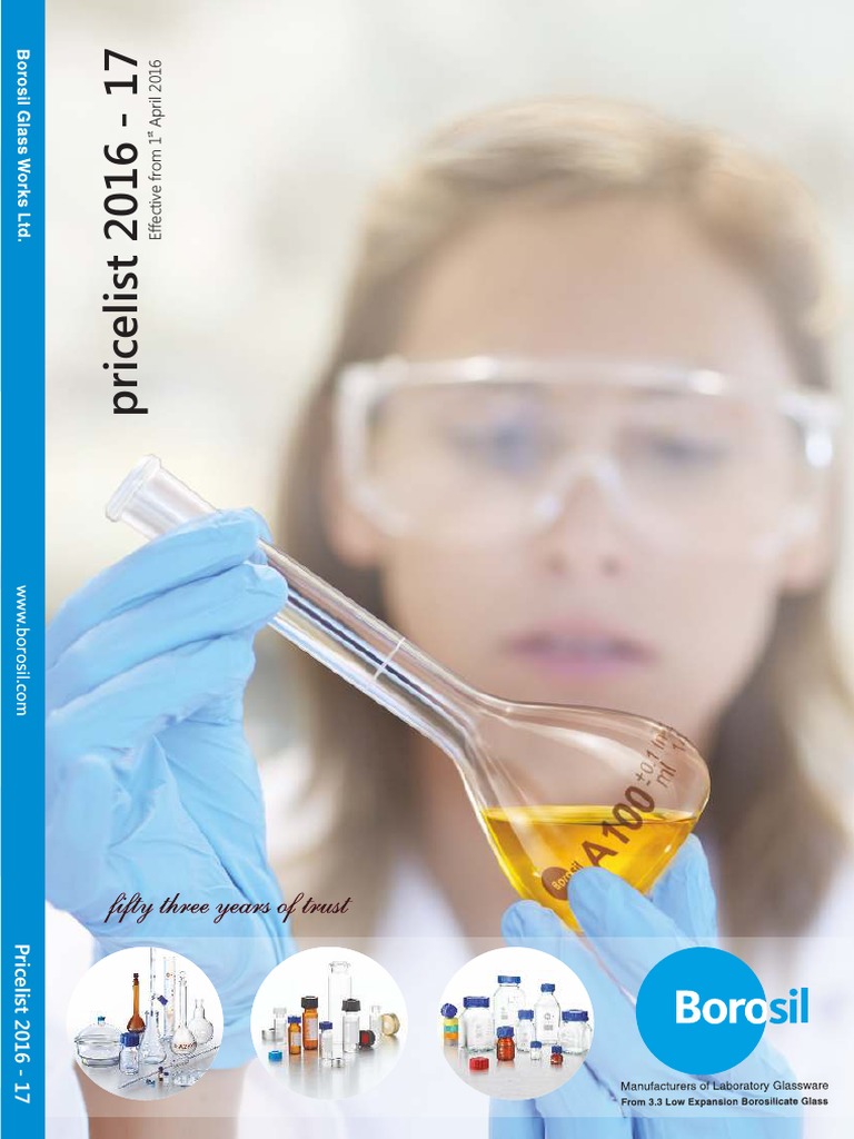 Borosil Price List Complete Product Range PDF Calibration Glasses
