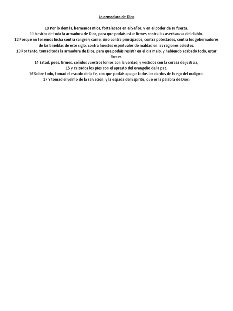 La Armadura Espiritual de Dios | PDF | Salvación | Cristo (título)