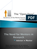 Dynamics of The Mentor-Trainee Relationship in Scientific Research