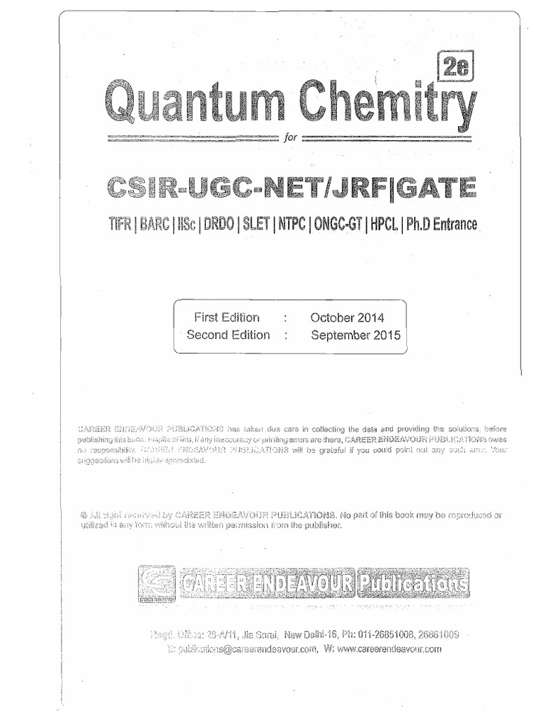 Quantum Chemistry PDF | PDF