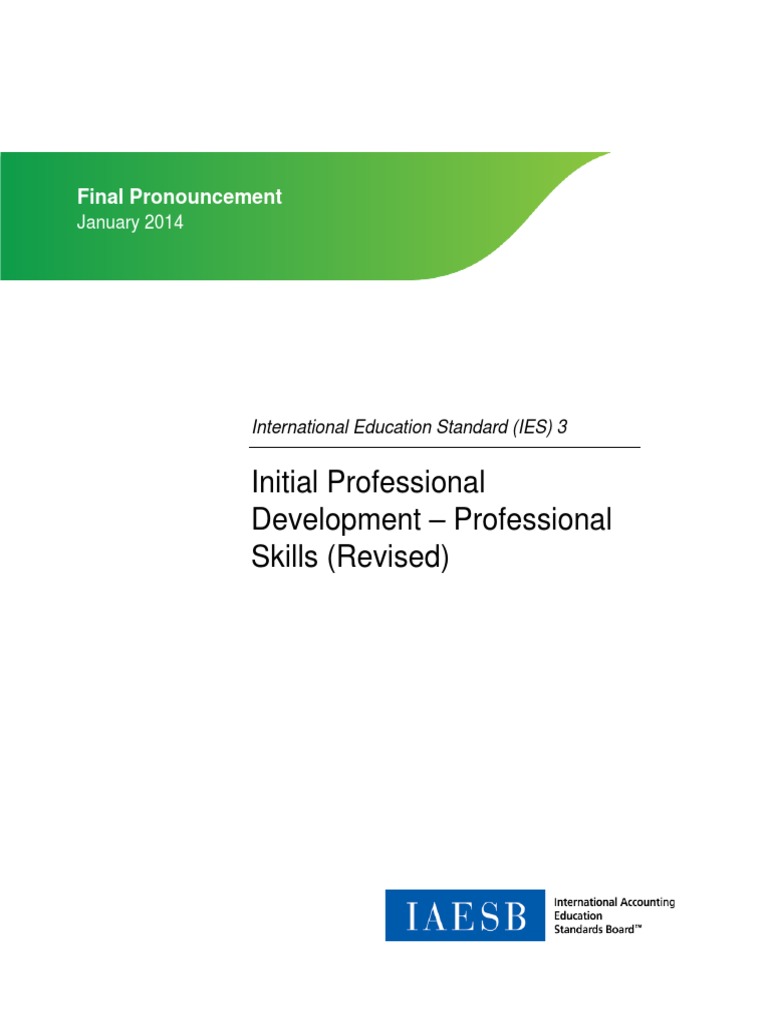 Initial Professional Development - Professional Skills (Revised ...