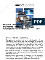 Transportation Engineering: ME - Abdul Karim Pouya Engineering Faculty Asia Higher Education Institute 2017