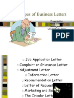 Types of Business Letters: Presented By: Faisal Siddique Zain-Ul - Abidin University of Lahore