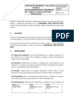 PRG-SST-001 Programa de Prevención Del Consumo de Alcohol, Tabaco y Otras Sustancias Psicoactivas SPA