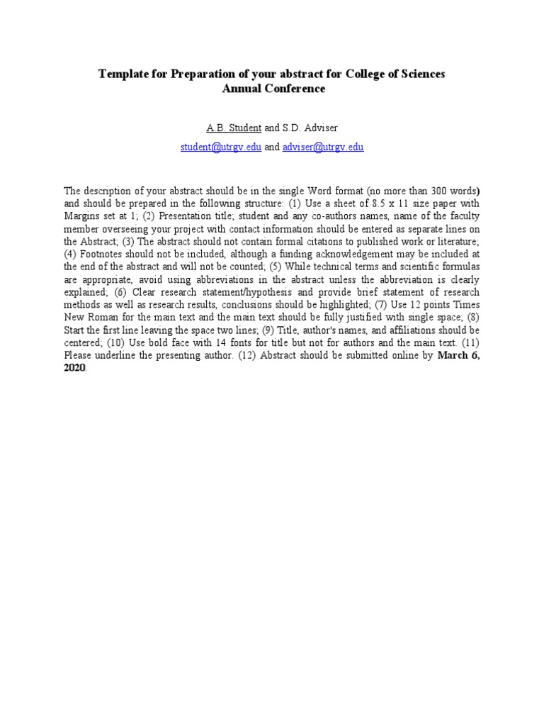 Abstract Preparation Guide for Conference | PDF