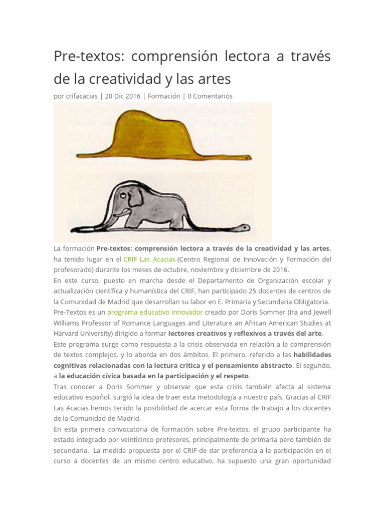 Pre-textos: Innovación en Comprensión Lectora | PDF | Creatividad ...
