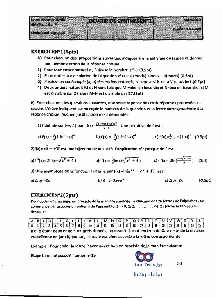 Exercices de mathématiques et codage | PDF | Tangente (géométrie ...