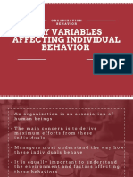 Key Variables Affecting Individual Behavior