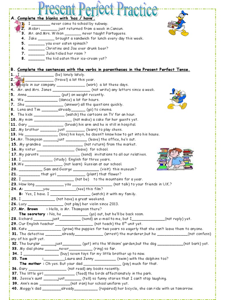 Complete The Blanks With Has / Have' | PDF