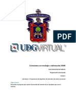 Programacion Estructurada. Unidad 1. Actividad 3. Programación de Algoritmos de Estructura de Control Secuencial