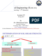 Geotechnical Engineering Lecture on Soil Shear Strength Tests