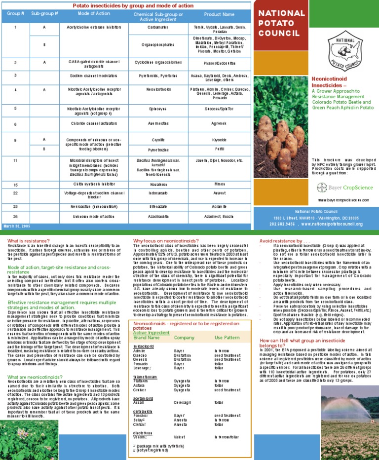 Neonicotinoid Insecticides in Potatoes | PDF | Insecticide ...