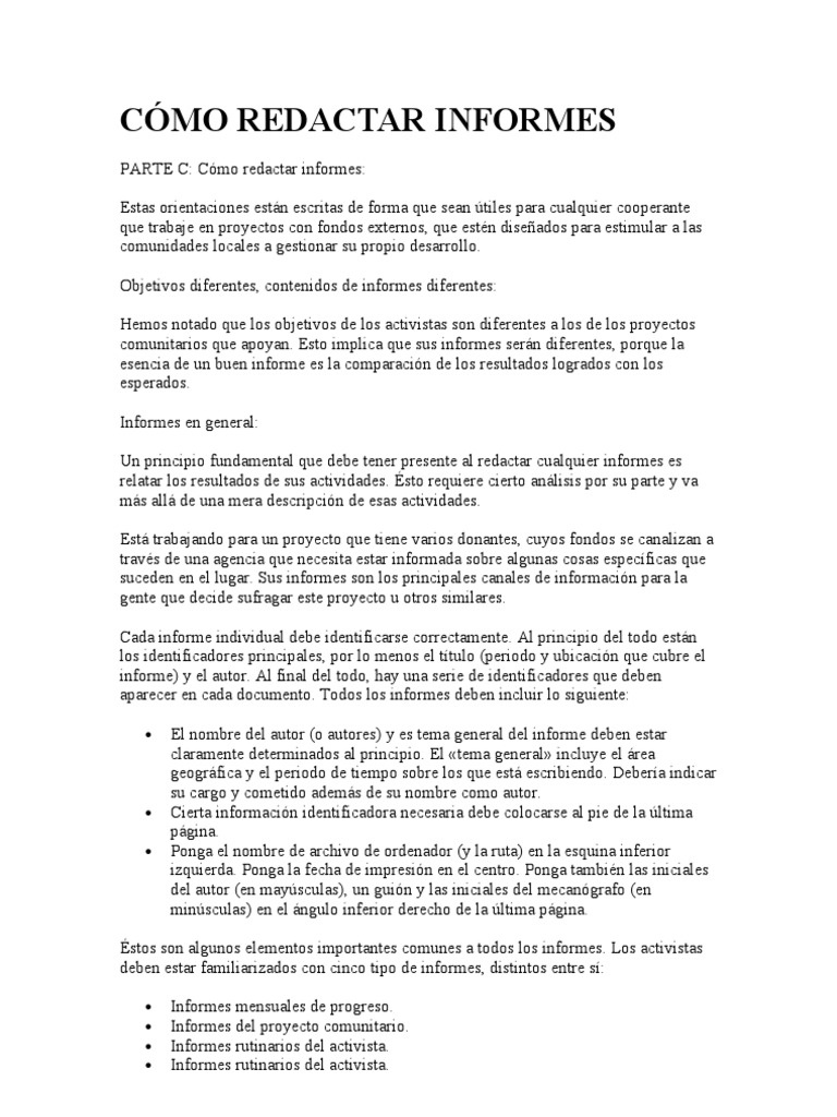 Guía para Redactar Informes Efectivos | PDF | Información | Presupuesto