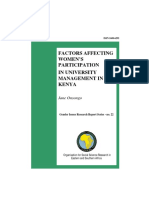 Factors Affecting Women'S Participation in University Management in Kenya