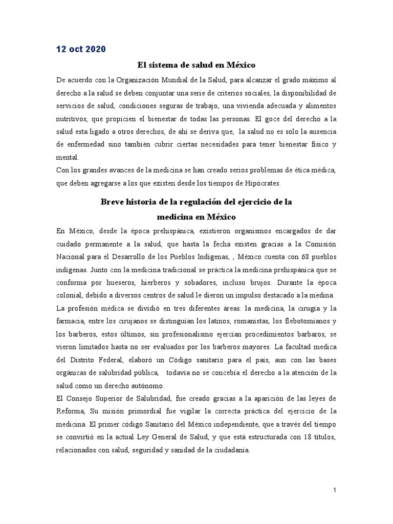 El Sistema de Salud en México | PDF | Sistema de salud | México