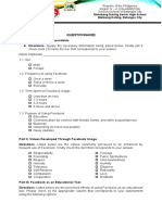 Questionnaire: Mahabang Dahilig Senior High School Mahbang Dahilig, Batangas City