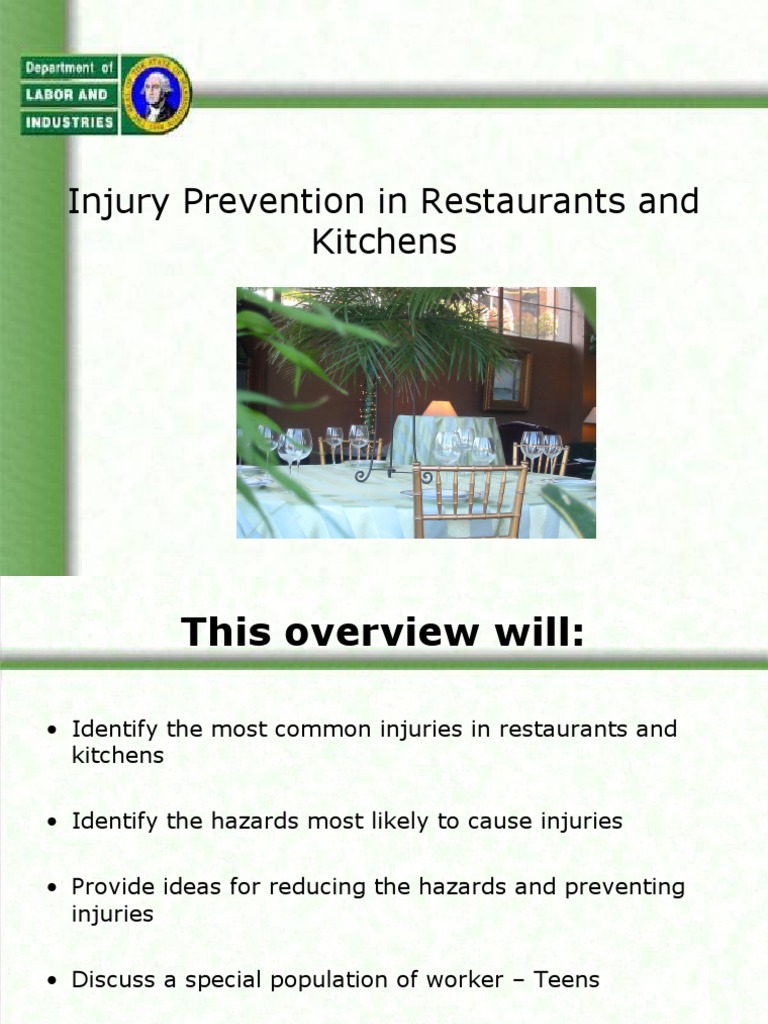 Arizona Restaurant Injury Prevention Guide | PDF | Cookware And ...