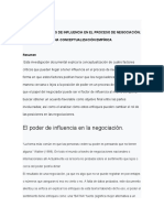 Factores Críticos de Influencia en El Proceso de Negociación