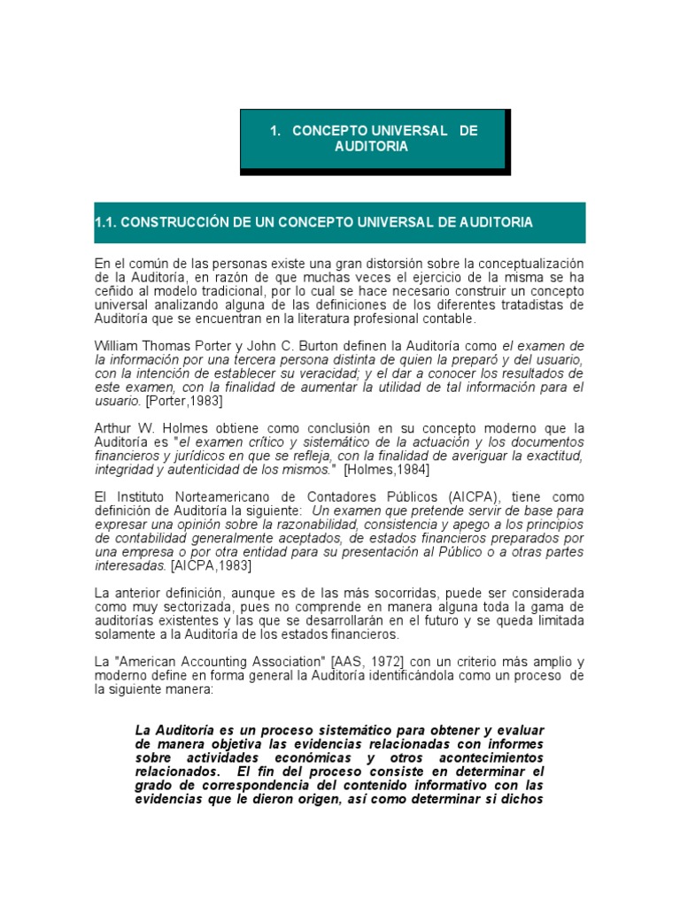 Conceptos de Auditoria | PDF | Auditoría | Contralor