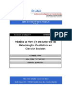 Le Play Precursor de La Investigacion Cualitativa