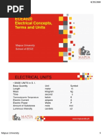 ECEA020 Electrical Concepts, Terms and Units