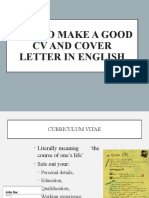 How To Make A Good CV and Cover Letter in English