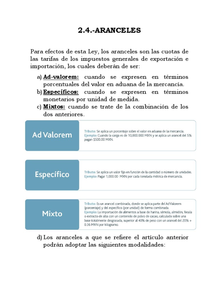 Tipos de Aranceles y Ejemplos Prácticos | PDF | Arancel | Política
