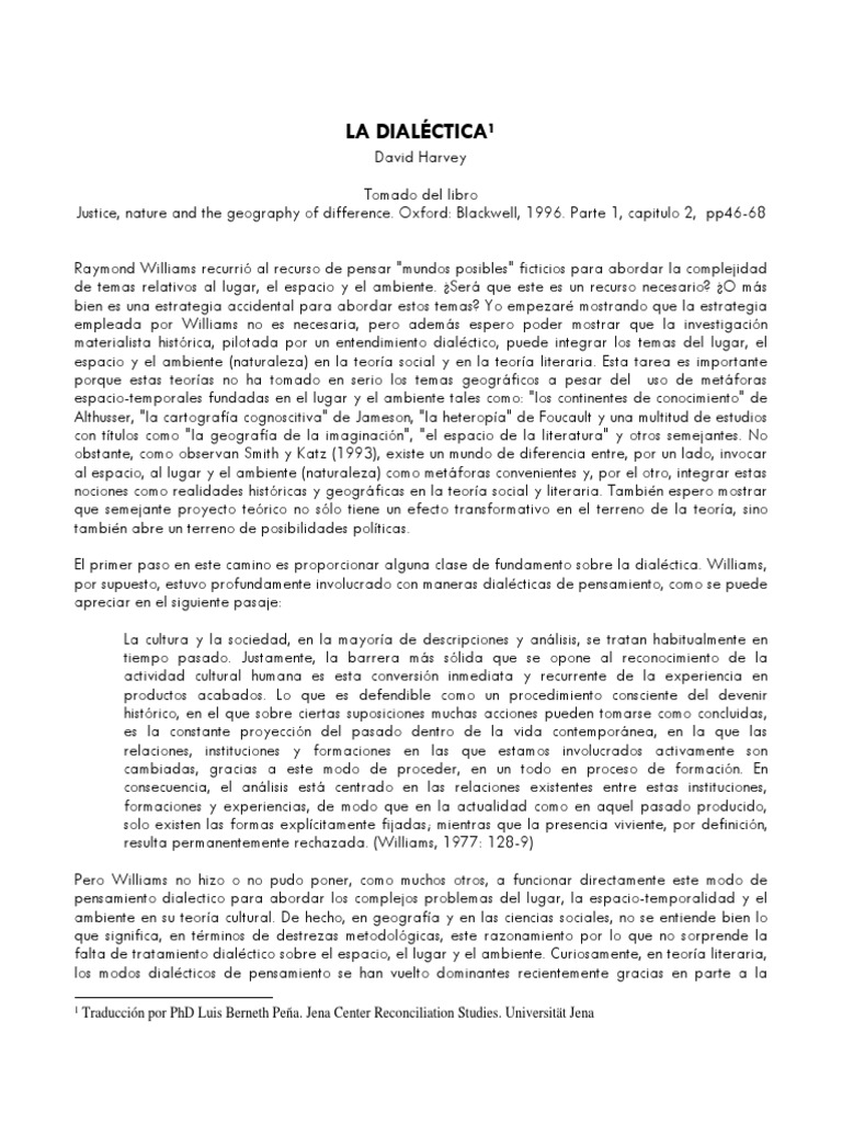 Copia De La Dialéctica David Harvey Pdf Pdf Dialéctico Capital