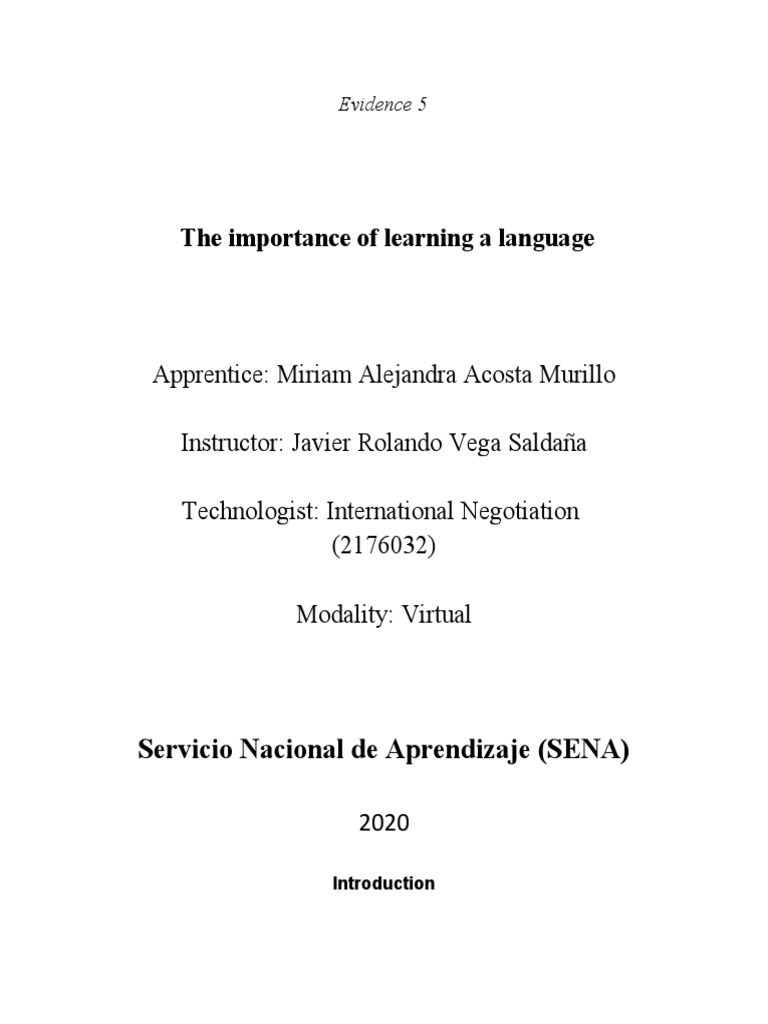 Importance of Learning A Language | PDF | Communication | Information
