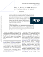 "Winning" The "Battle" and "Beating" The COVID-19 "Enemy": Leaders' Use of War Frames To Define The Pandemic