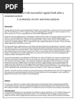 Factors Associated With Successful Vaginal Birth After A Cesarean Section: A Systematic Review and Meta-Analysis