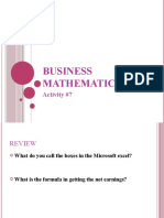 Business Mathematics: Activity #7