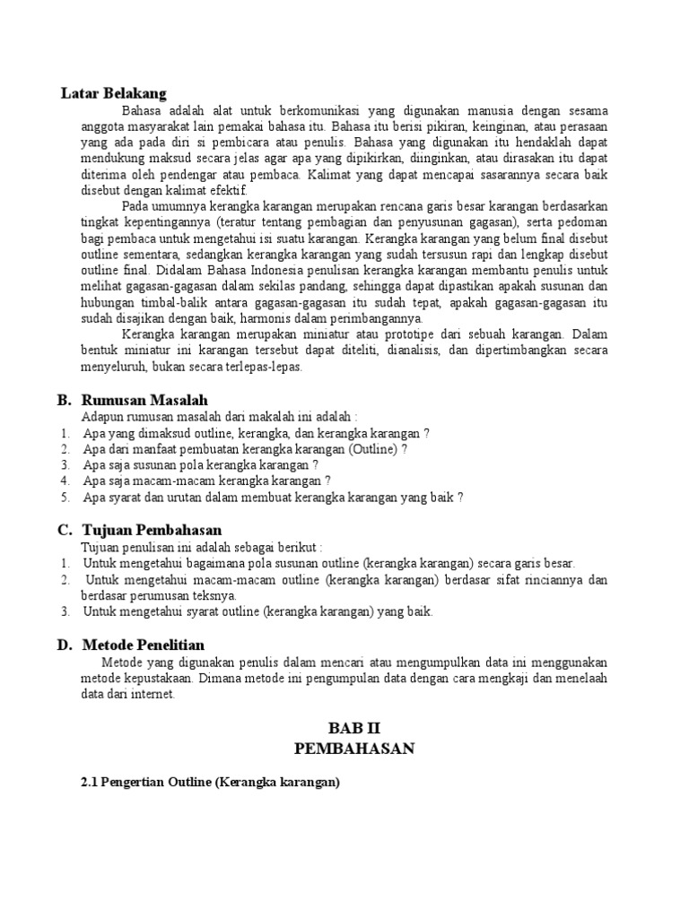 Panduan Membuat Kerangka Karangan | PDF