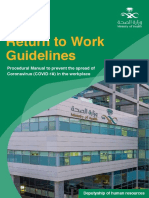 Return To Work Guidelines: Procedural Manual To Prevent The Spread of Coronavirus (COVID-19) in The Workplace